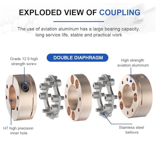 Accouplement à diaphragme D45L55 résout désalignement arbre 23mm