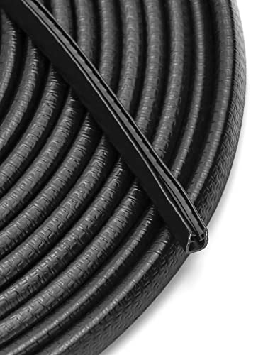 QWORK® Joint Porte Voiture, Protection Portiere Voiture, Renforcement Métallique, Bord en Forme De U, 10 M, Noir