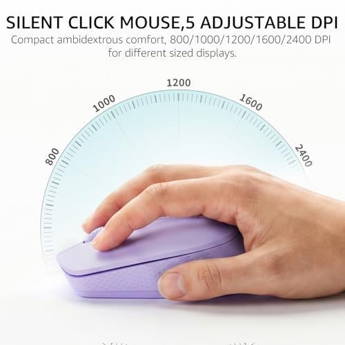 Image of Rapoo Multi-Device Keyboard and Mouse Combo, 2.4GHz /Bluetooth 5.0 /4.0 Wireless Keyboard & Mouse Set for Windows /Mac /Linux /Chrome, Support 4 Devices, Low-Profile Silent Click, Battery Powered, Purple