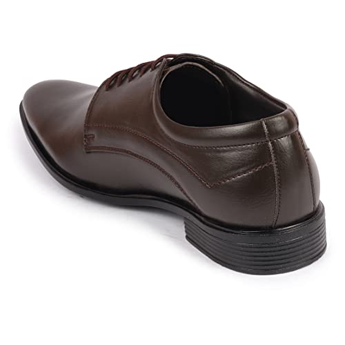 Image of FAUSTO FST KI-106 BROWN-42 Men's Brown Formal Office Dress Lace Up Derby Shoes (8 UK)