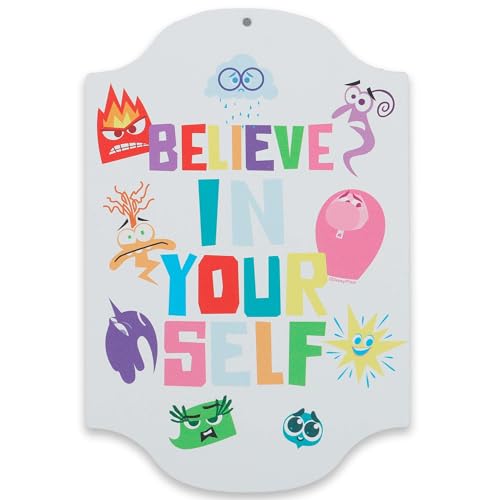 Disney Pixar Inside Out 2 Believe in Your Self Emotions Metal Sign - Fun Inside Out Wall Decor for Home