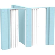 EverBlock 10 x 8 x 7 T-Shaped Wall Kit with 2 Accordion Doors | 3 x 7 Doorways | Modular Building Blocks | Room Divider & Partition | Easy to Connect & Reuse | Indoor & Outdoor Use | Light Blue