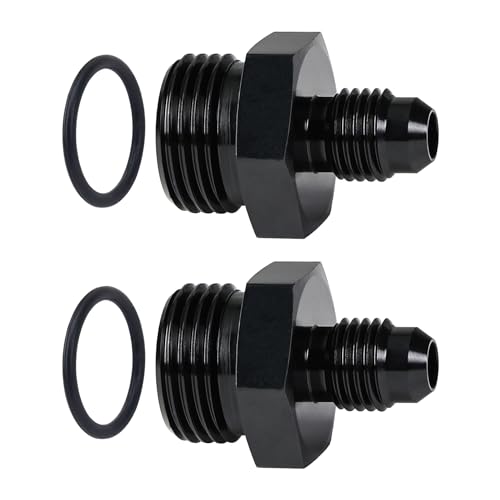 Image of EVIL ENERGY 4AN Flare to 8AN ORB Male Fuel Rail Adapter Fitting Black 2PCS