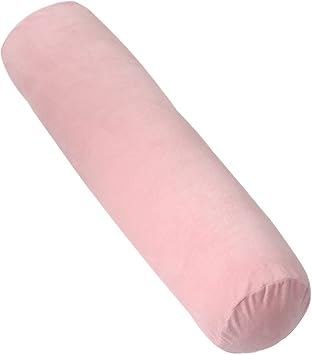 MIDDLE ONE Body Pillow 1pc Bolster Pillow with Removable Velour Cover Long Round Roll Cylinder Pillow for Bed 35" x 7.8" Pink