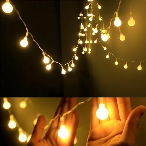 Cordão Pisca-Pisca de LED com 40 Bolinhas, para Decoração de Festas e Ambientes