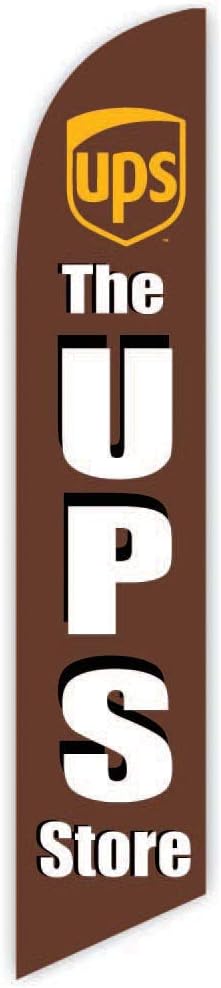 Advertising Feather Flag 12ft for The UPS Store (Brown) -- Replacement Flag Only (without Poleset)