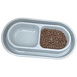 GRPET Futternapf Napf Schüssel für Katzen Kätzchen Hund Hündchen Haustier Ameisen Verhindern, 400 ml, Grau, S