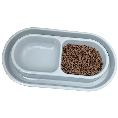 GRPET Futternapf Napf Schüssel für Katzen Kätzchen Hund Hündchen Haustier Ameisen Verhindern, 400 ml, Grau, S