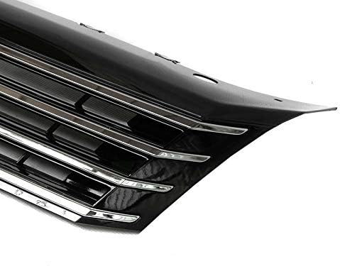 Front Grill Compatible with Volkswagen Passat B7 Saloon Variant 2010 2011 2012 2013 2014 RS-249 Front Central Sport Grill Grille Sport Chrome Black
