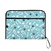ALAZA Fish Bone Footprint Blue Expandable Filing Folder Storage Organiser Box Files, 13 Pockets Zip Filing Folders for Home or Office Documents