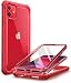 i-Blason Ares Case for iPhone 11 6.1 inch (2019 Release), Dual Layer Rugged Clear Bumper Case with Built-in Screen Protector (Metallic Red)