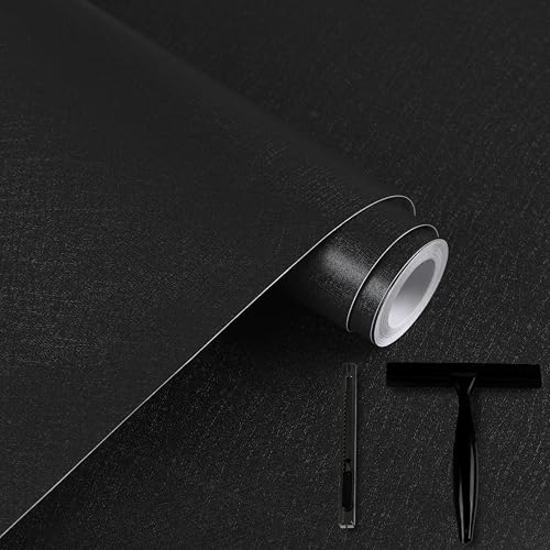 Alened Sticky Back Plastic Vinyl Wrap Self Adhesive Black Matt 60x500cm