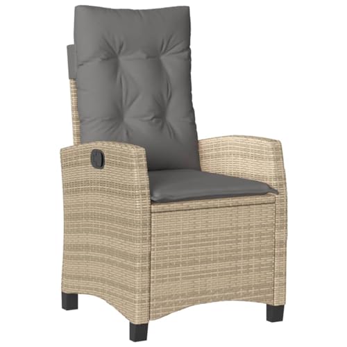 Salon extérieur résistant aux UV avec table relevable et fauteuils de jardin en rotin