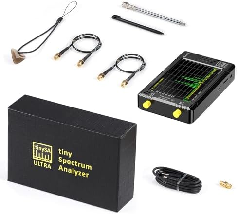 ALIESTFDNO Upgraded TinySA Ultra Spectrum Analyzer, 4.0 Inch 100kHz to 5.3GHz Handheld Frequency Analyzer with 32Gb Card, 2-in-1 Signal Generator 100kHz to 800MHz MF/HF/VHF UHF Input,V0.4.5.1