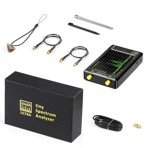 ALIESTFDNO Upgraded TinySA Ultra Spectrum Analyzer, 4.0 Inch 100kHz to 5.3GHz Handheld Frequency Analyzer with 32Gb Card, 2-in-1 Signal Generator 100kHz to 800MHz MF/HF/VHF UHF Input,V0.4.5.1