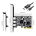 chenyang 2 Port PCI-E 3.0 4X & Mini Displayport to 2 USB C Video Graphics Expansion Card Support USB 3.2 10Gbps Data Transfer DP1.4 Video Output