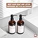 GMISUN Amber Glass Soap Dispenser, 2 Pack Bathroom Hand Soap Dispensers with Stainless Steel Pump, 17 Fl Oz Kitchen Hand and Dish Soap Dispenser Set, Modern Vintage Liquid Brown Soap Dispensers Bottle