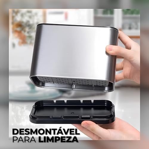 Escorredor Aço Inox Porta Talheres Utensílios Organizador de Utensílios Pia Cozinha Suporte Louças M
