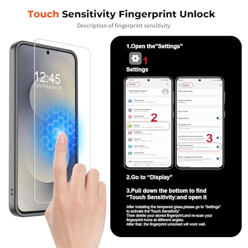 Image of SUPFINE Magnetic for Samsung Galaxy S25 FE Case with Screen Protector, (Built-in Magnets) (Military Grade Drop Protection) Slim Translucent Shockproof Phone Case,Titanium Gray
