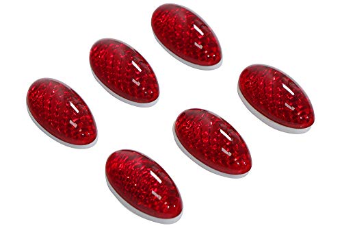Streetwize - rode fietsreflectoren - verpakking van 6 stuks - ovale vormige, zelfklevende zelfklevende zelfklevende reflectoren perfect voor: caravans, vrachtwagen, boot en vrachtwagens (SWRF1)