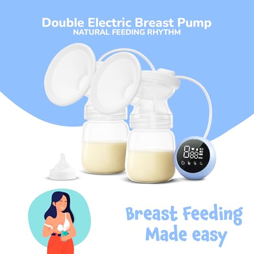 Image of Tinyberg Double Electric Breast Pump, 9 Intensity Levels Dual Mode Stimulation & Expression, Silicone Cushion Rechargeable 1200mAh Battery Portable & Lightweight BPA-Free, Complete Kit Included