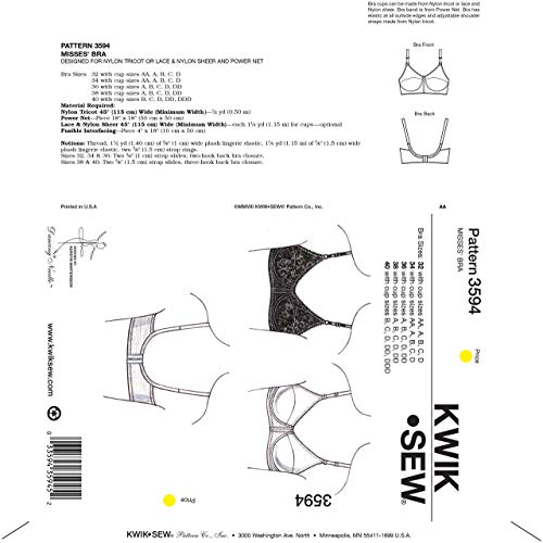 女性用ブラジャー型紙セット サイズ:XS-S-M-L-XL *3594