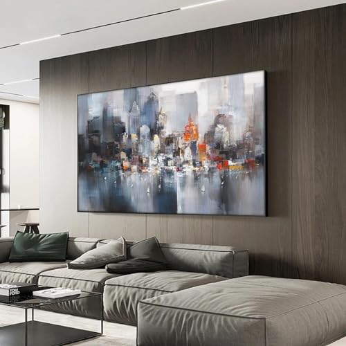 Décoration de chambre art mural à l'huile abstrait 50x95 cm