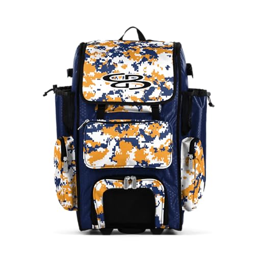 Boombah Rolling Superpack Hybrid Bat Pack PS-9051-3000C23 Digital Camo Royal/Gold - Wheeled & Backpack Version