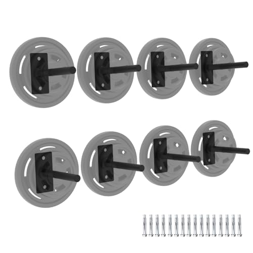 GarveeLife 8 Pack Wall Mounted Weight Plate Holder,Weight Plate Rack for for 1" Bumper Plates, Max Weight Capacity 300 Lb, Home Gym Organizer