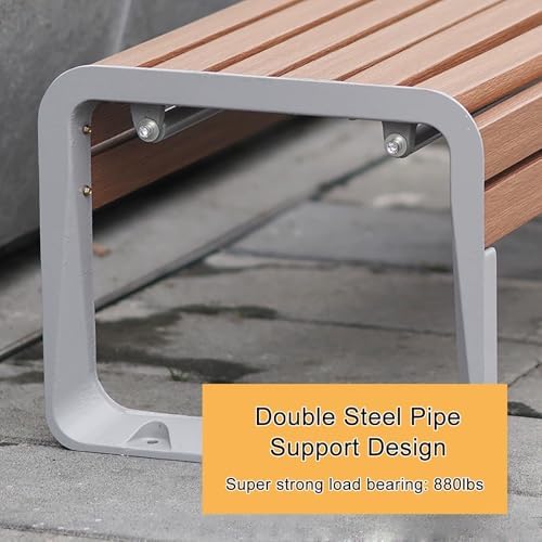 Metal Outdoor Bench - Backless Garden Seating for 2-3 People, Durable Steel Design, Perfect for Patio, Park, Balcony, and Yard Use