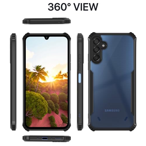 Image of Pikkme Back Cover | Crystal Clear Transparent Back | Ultra Hyrbid | Full Camera Protection | Raised Edge | Bumper Back Case for Samsung Galaxy F15 5G / M15 5G / M15 Prime 5G (Black)