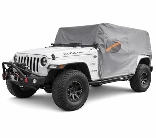 Morhept Cab Cover for Jeep Wrangler JK JL 4 Door 2007-2026, Waterproof Wrangler Rain Cover with Driver Door Zipper Soft Inner Liner All Weather Snow Rain UV Protection by Morhept - Used condition - US$28.92
