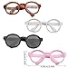 4pcs Doll Glasses, 4 Colors Plastic Doll Dress up Eyeglasses Toy Glasses Costume Accessories Compatible with 5.12 Inch Figures (White, Black, Tortoiseshell, Purple)