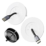 VCELINK TV Cable Hider for Wall Mounted TV, In Wall Cable Management kit Easy Install, TV Wire Hiding Kit, Cable Wall Plate Hide Wires Behind TV with A3 Steel Hole Saw Drill Attachment, 2 Pack