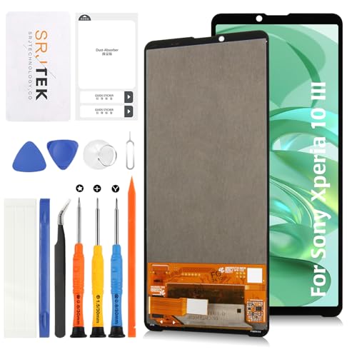 SRJTEK For Sony Xperia 10 III �t���p�l�� �I���W�i�� �\�j�[ �G�N�X�y���A 10 iii SO-52B SOG004 6.0�C���`��ʌ����C���p �^�b�`�p�l���Z�b�g LCD�f�B�X�v���C�^�b�`�X�N���[�� �f�W�^�C�U�[ +�C���c�[