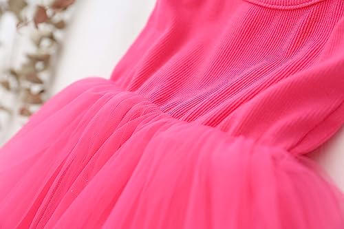 Baby Girls Tutu Dress Sleeveless Infant Toddler Sundress Tulle Bubble 5 Layers Rose #TOP3