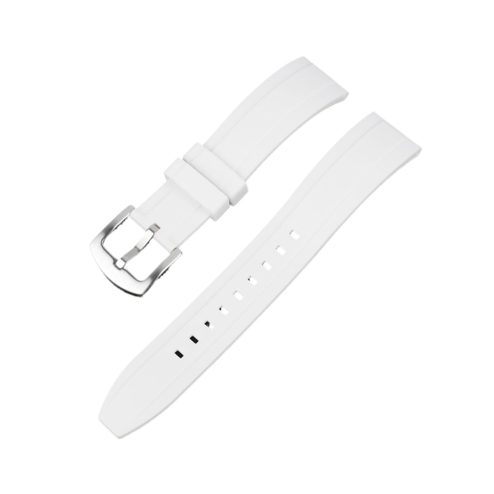 Bracelet montre caoutchouc fluoro 20mm blanc à libération rapide sécurisée