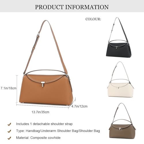 Genuine Leather Handbags for Women,Large Commuting Tote Bags with Removable Shoulder Strap,Shoulder Bag Purse for Work 5