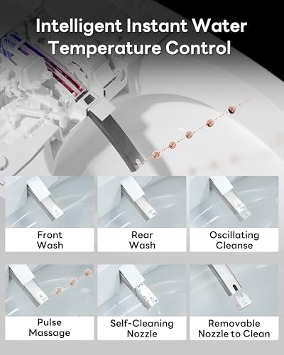 Image of CANEST Smart Toilet, Smart Toilet with Bidet Built in, ADA Comfort Height, Intelligent Temp Control, Foot Sensor Operation, Warm Water, Heated Seat, Air Dryer, Digital Display (TC-100GE)