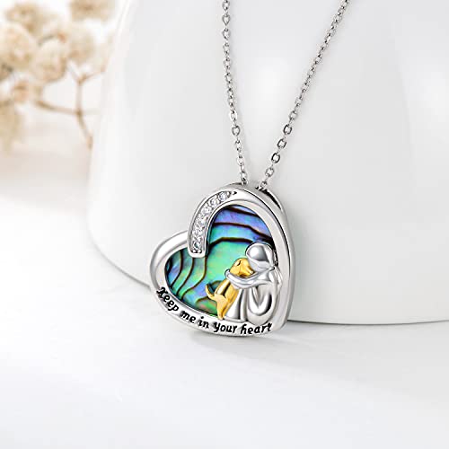 Justkidstoy 925 Sterling Silver Dog Necklace Heart Puppy Dog Pet Pendant Necklace Jewelry Gifts For Women Girls Dog Lover #TOP2