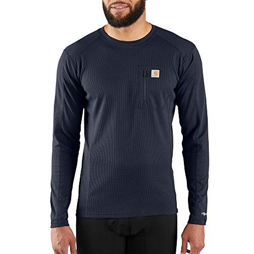 Carhartt Base Layer Men's Force Midweight Tech Thermal Base Layer Long Sleeve Shirt, Navy, X-Large