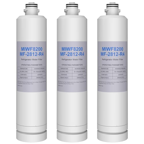 Image of MIWF8200 Water Filter Compatible with Midea MIWF8200 MF-2812-R4, Midea MRF29D3AST, MRF29D6AST, MRF29D9BST Refrigerator (3 Pack)