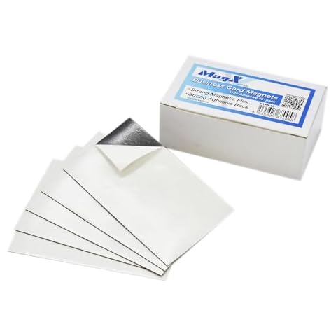 MagX Magnetic Business Card with Adhesive Backing, 3.5 x 2 Inch, 50-pack, Self Adhesive Business Card Magnets, Stationery, Office supply (MVAB-50) Cover