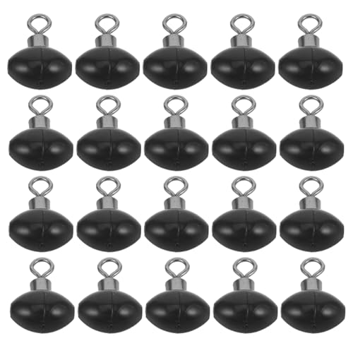 ibasenice 20pcs Black Cross Line Fishing Rolling Swivels Beads Connector for Sea Fishing Rigging, Metal Swivels Terminal Tackle Suitable for Carp and