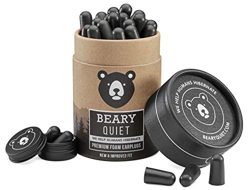 Beary Quiet Foam Ear Plugs for Sleeping and Noise Cancelling 30 Pairs Upgraded Soft Foam Earplugs for Sleeping Reusable