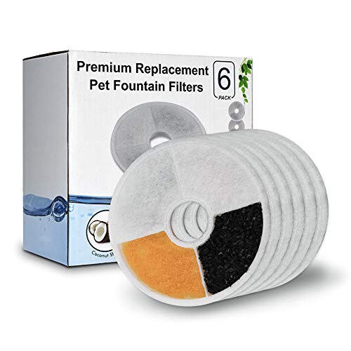 YOUTHINK Filters Compatible with Catit Fountain Catit Senses Water Fountain and Catit Stainless Fountain, 6 Packs Flower Fountain Filters