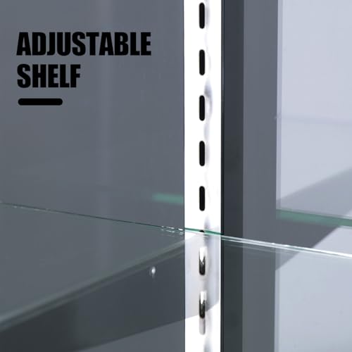 HUZJIEHUI 48" W x 22" D x 42" H - Retail Sales Counter with Adjustable Glass Shelves, Tempered Glass，White Laminated Particle Board, Locking Drawers - Thumbnail 7