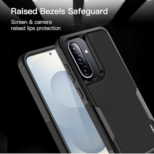 Image of KARWAN Shockproof Back Case Cover Compatible with Samsung Galaxy A36 / A56, Heavy Duty Case with 360 Degree Camera Protection, Dual Layer Rugged Bumper Protection Cover with Matte Finish (Black)