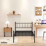 zizin 14 Inch Twin XL Metal Bed Frame with Headboard and Footboard Heavy Duty Platform Bedframe No B