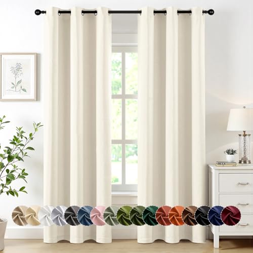 MIULEE Birch Blackout Curtains for Bedroom Living Room 72 Inches